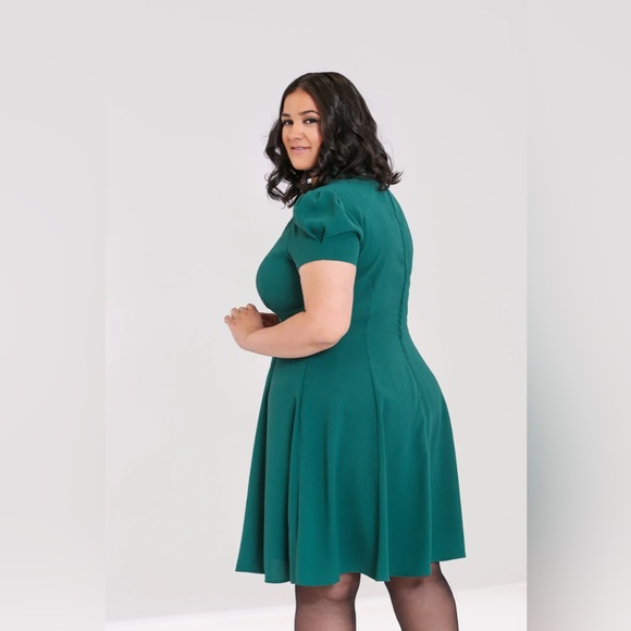 Hell Bunny Vera Lynn Midi Dress in Green Size UK 14 / US L - Picture 7 of 10